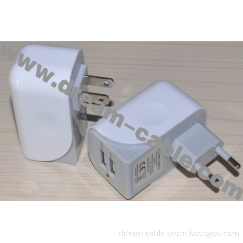 High Current 3.1A Dual USB AC Charger for iPad&Tablet (YTX253)